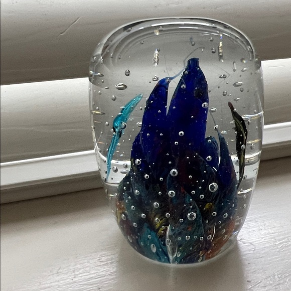 Other - Murano‎ Style Art Glass Paperweight Aquarium Fish Seahorse Colorful Decor kosta
